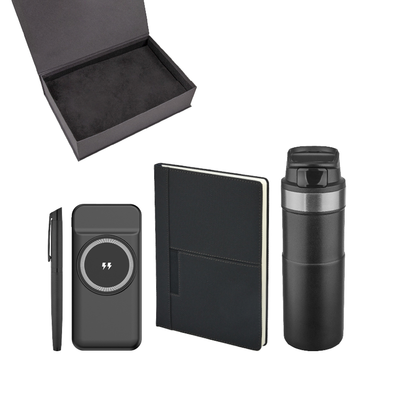 5077 Siyah Kalem & Defter & Powerbank & Termos Set - الصورة 2